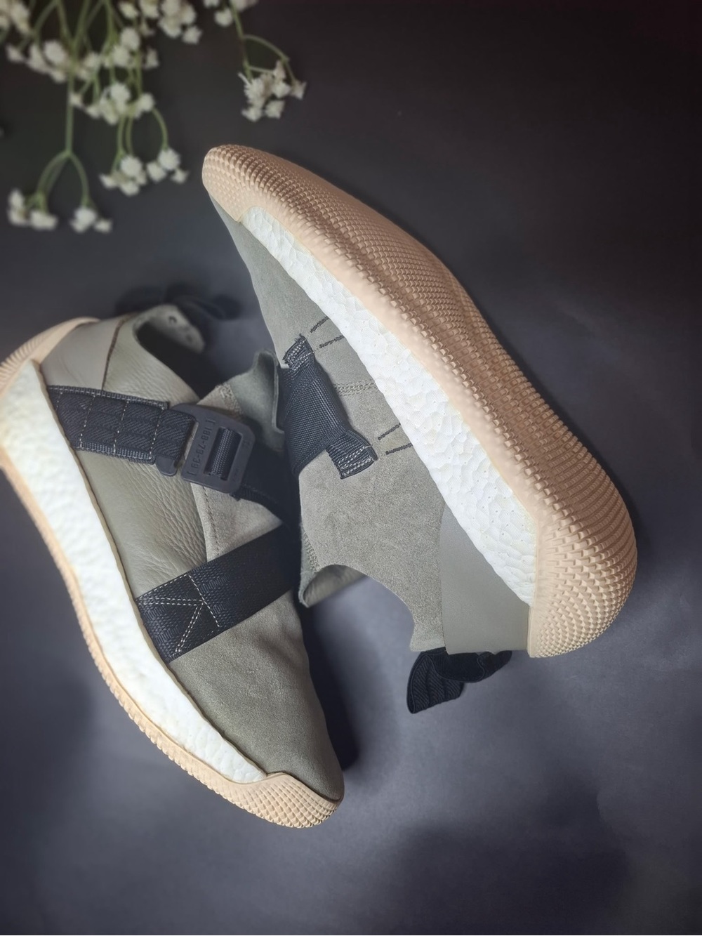 adidas Men's Slip-On Sneakers in Olive and Tan